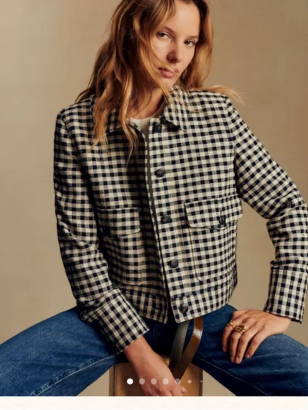 NWT Sezane Terry Jacket Short- Black & Cream Size 2
